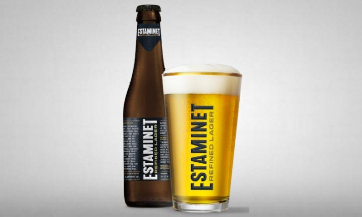 Estaminet Refined Lager fles en glas Estaminet Refined Lager fles en glas